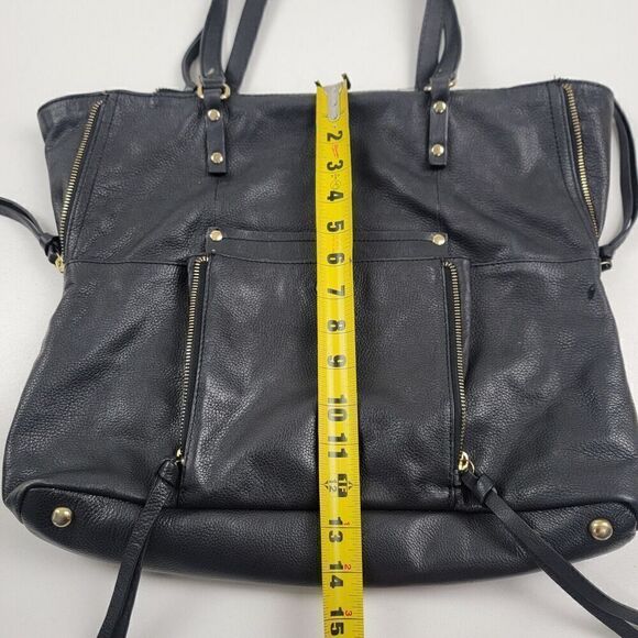 Kooba Black Leather Purse Tote Travel Daily Supply Comfort Shoulder Bag - Picture 4 of 16